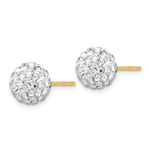 14k Crystal 8mm Post Earrings