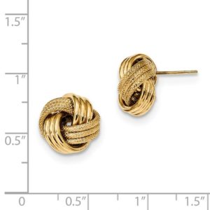 14k Polished Textured Triple Love Knot Post Earrings