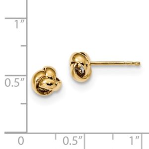 14k Gold Polished Love Knot Post Earrings