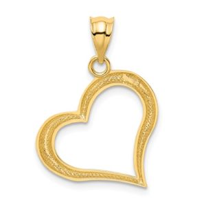 14K Polished Crooked Heart Pendant