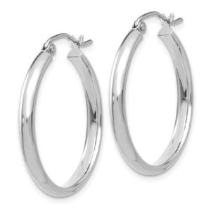 14k White Gold Polished Hoop Earring