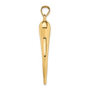 14k Hollow Italian Horn Pendant