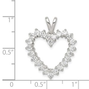 Sterling Silver CZ Heart Pendant