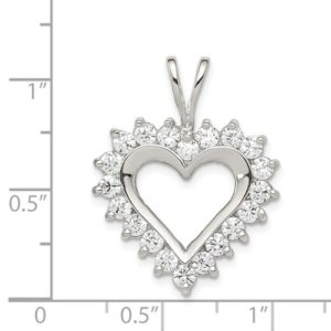 Sterling Silver CZ Heart Pendant